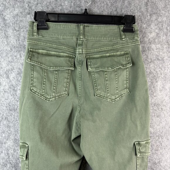 SPANX Stretch Twill Ankle Cargo Pants Pull On Army Green Slimming Women’s M - Picture 8 of 16